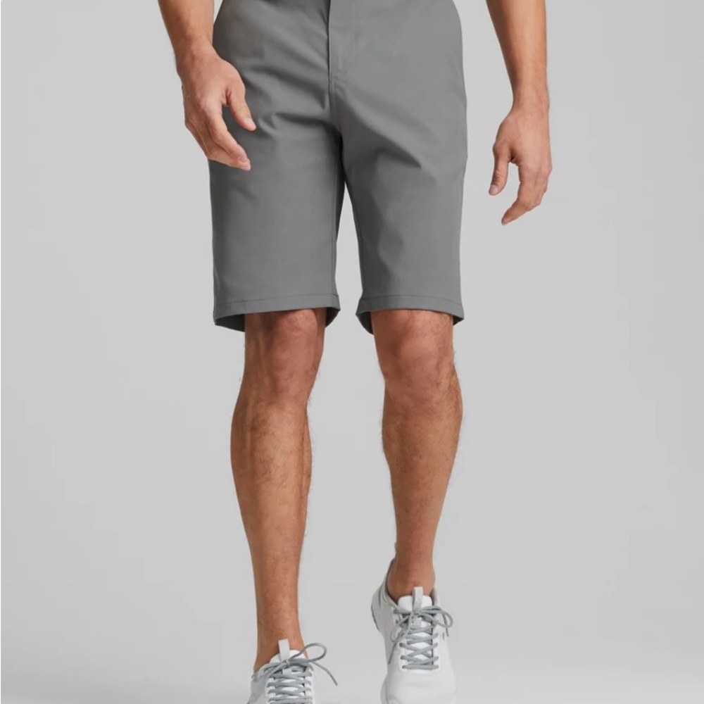 Puma Gray Flat Front Shorts Modern Tailored Design